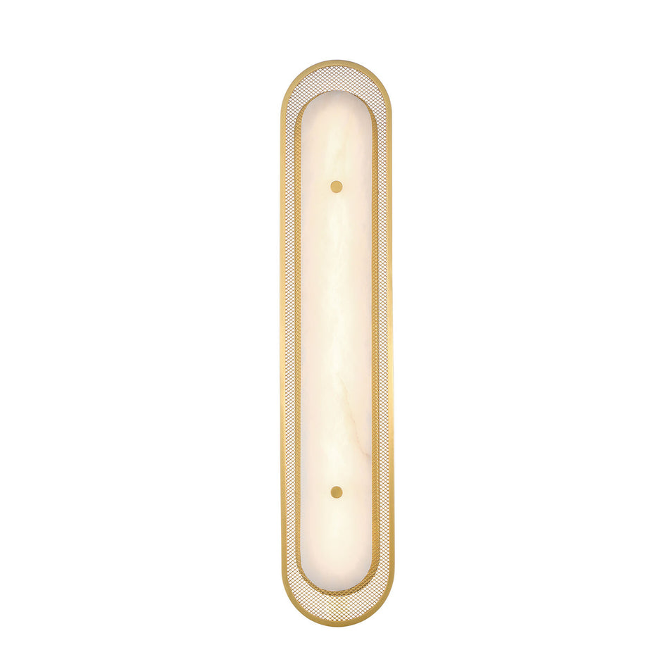 Eurofase Tramore 30" LED Wall Sconce, Gold with Alabaster, front view
