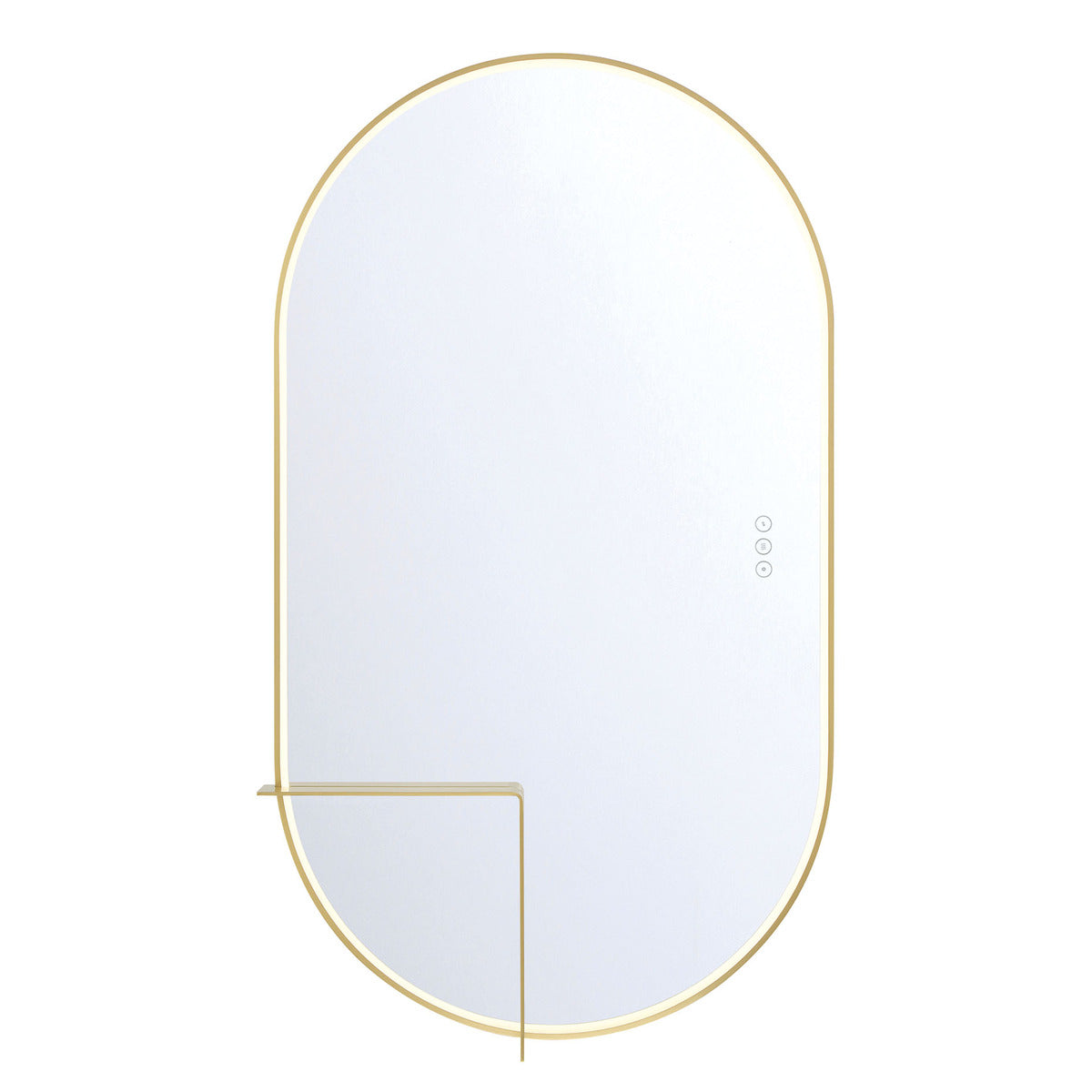 Eurofase Linden 24" x 42" LED Mirror, Gold, front view