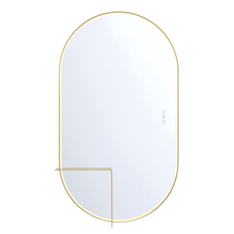 Eurofase Linden 24" x 42" LED Mirror, Gold, front view