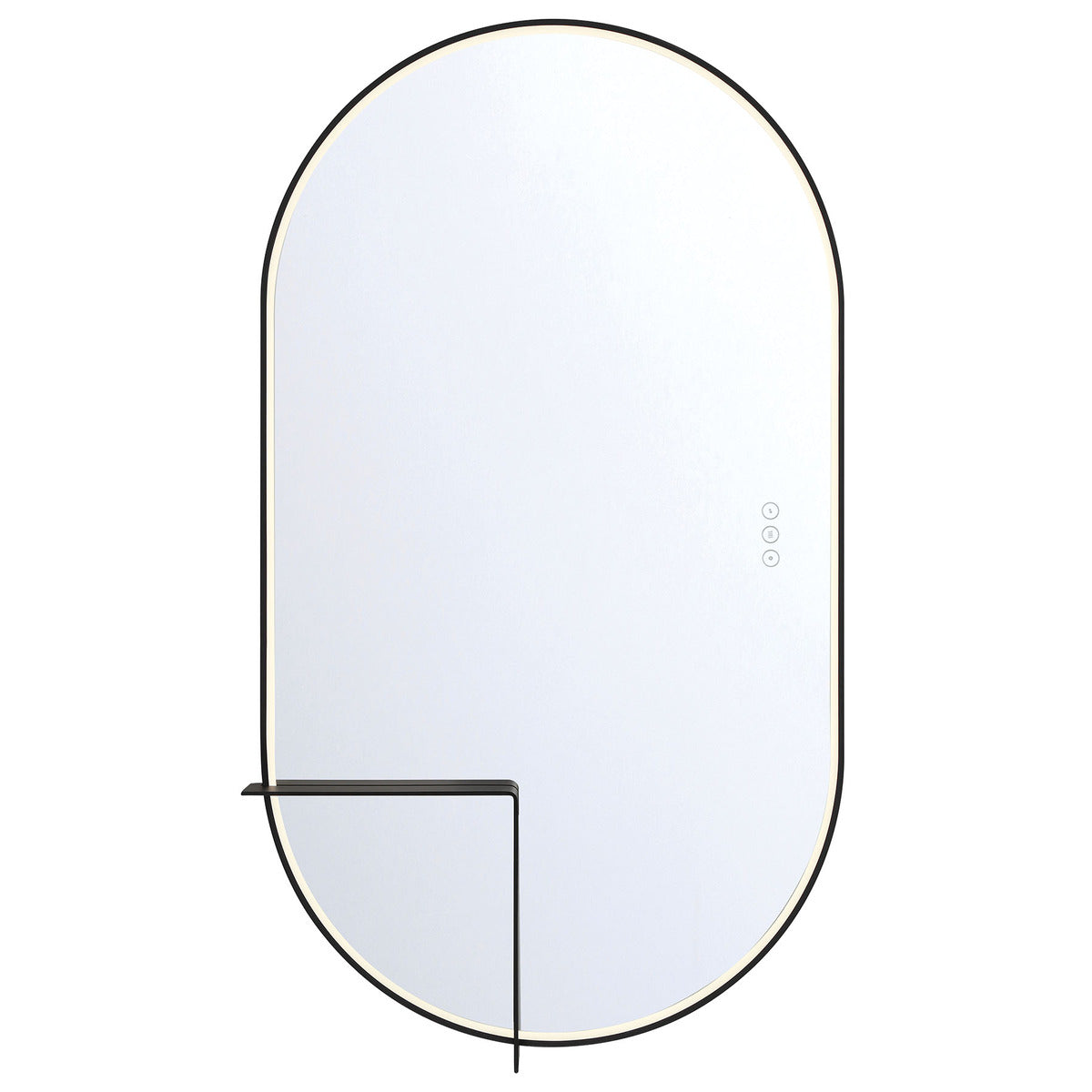 Eurofase Linden 24" x 42" LED Mirror, Matte Black, front view