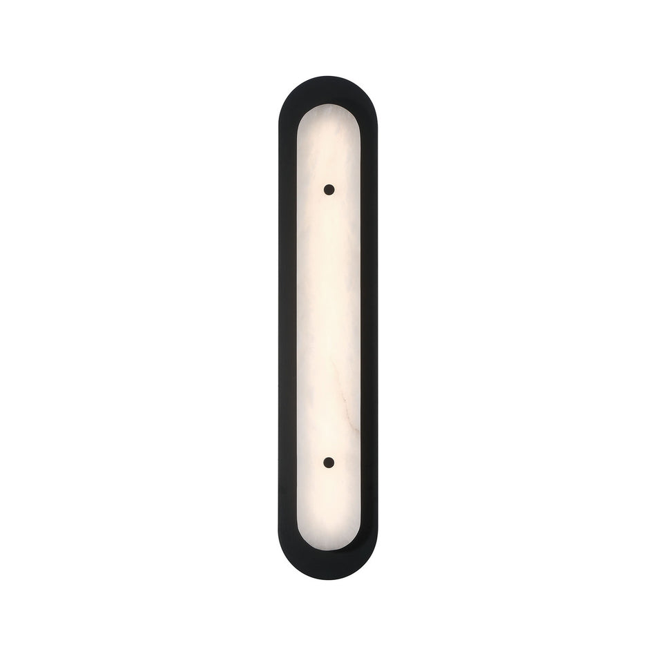 Eurofase Tramore 30" LED Outdoor Wall Light, Powder Coat Black with Alabaster, front view