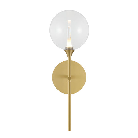 Eurofase Iissa 19" LED Wall Sconce, Gold with Clear Glass, front view