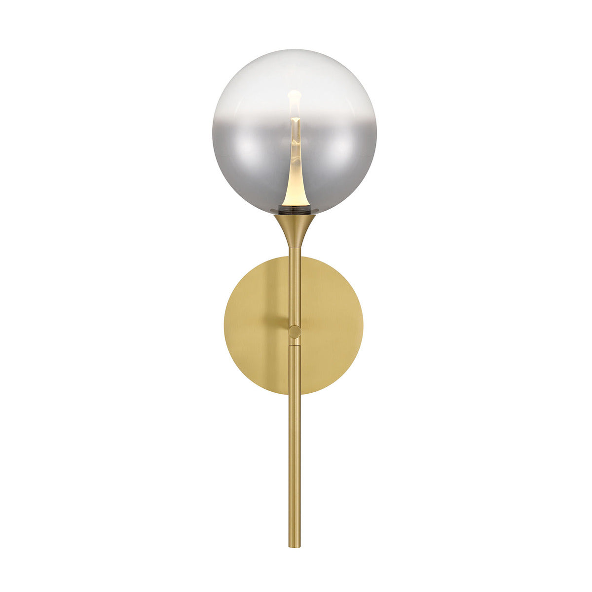 Eurofase Iissa 19" LED Wall Sconce, Gold with Smoked Glass, front view