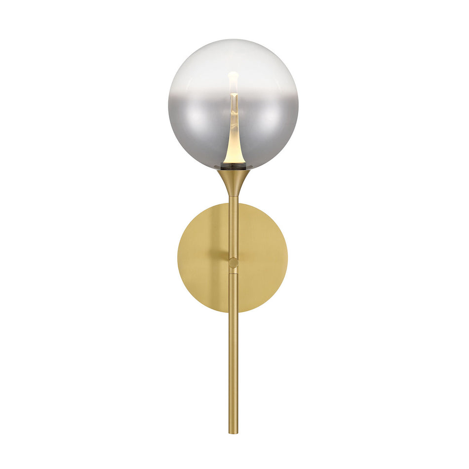 Eurofase Iissa 19" LED Wall Sconce, Gold with Smoked Glass, front view