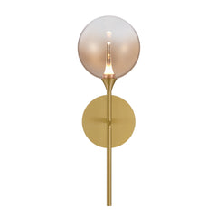 Eurofase Iissa 19" LED Wall Sconce, Gold with Amber Glass, front view