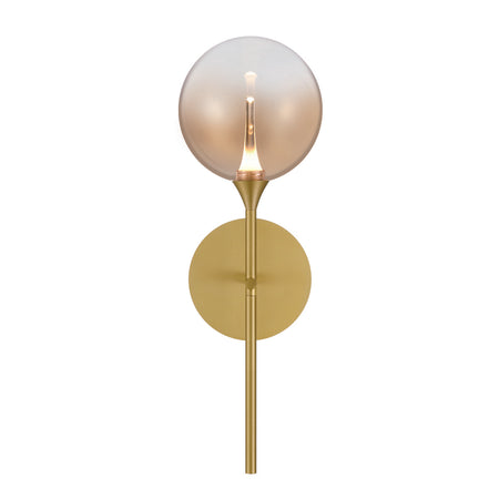 Eurofase Iissa 19" LED Wall Sconce, Gold with Amber Glass, front view