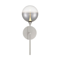 Eurofase Iissa 19" LED Wall Sconce, Satin Nickel with Smoked Glass, front view
