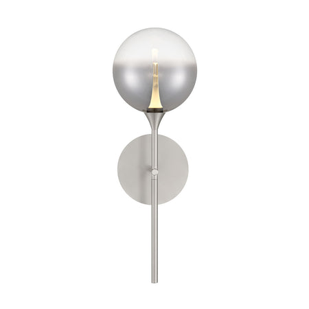 Eurofase Iissa 19" LED Wall Sconce, Satin Nickel with Smoked Glass, front view
