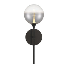 Eurofase Iissa 19" LED Wall Sconce, Matte Black with Smoked Glass, front view