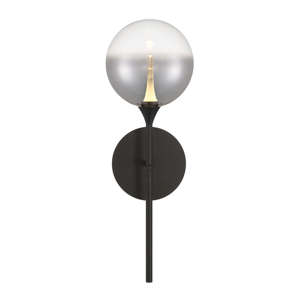 Eurofase Iissa 19" LED Wall Sconce, Matte Black with Smoked Glass, front view