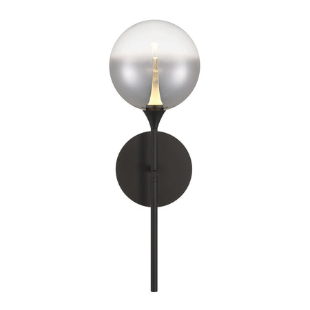 Eurofase Iissa 19" LED Wall Sconce, Matte Black with Smoked Glass, front view