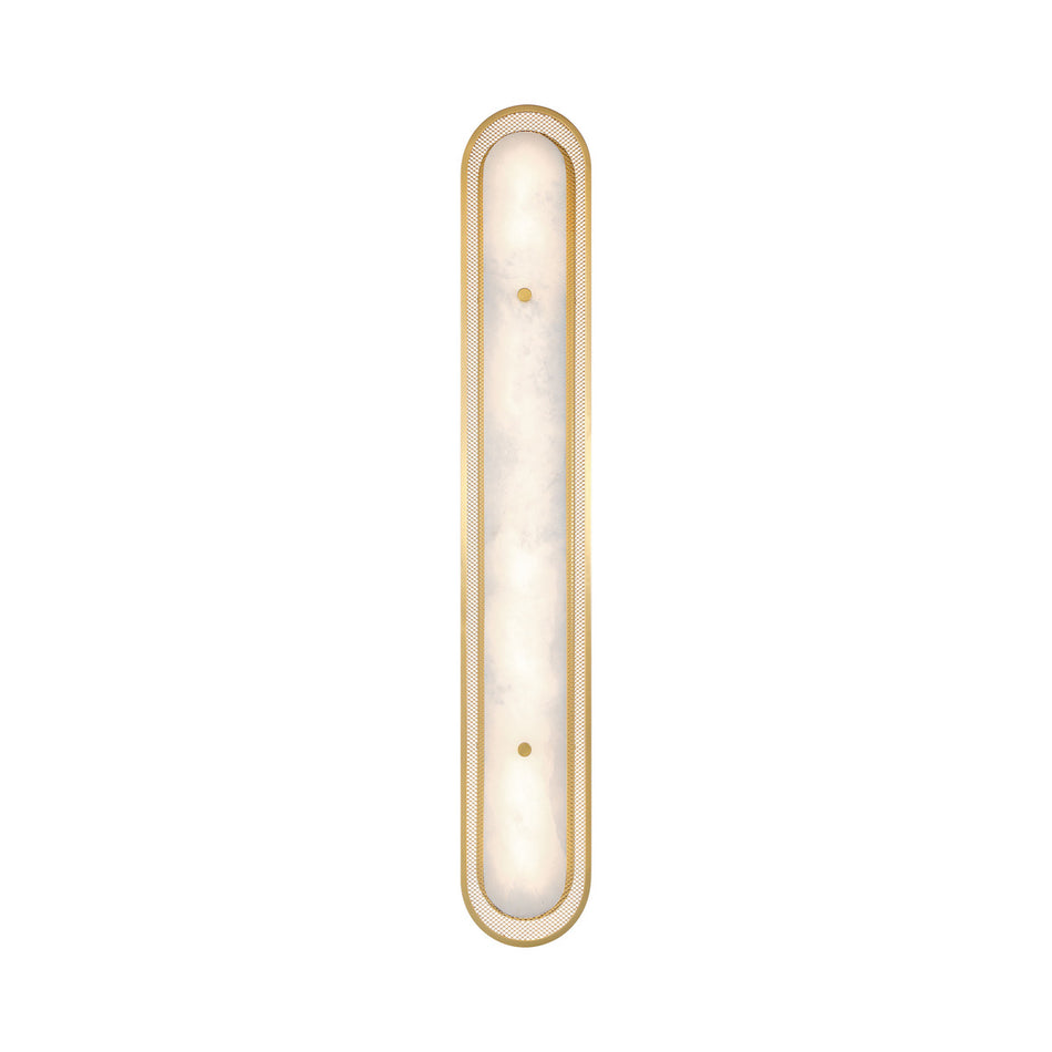 Eurofase Tramore 38" LED Wall Sconce, Gold with Alabaster, front view
