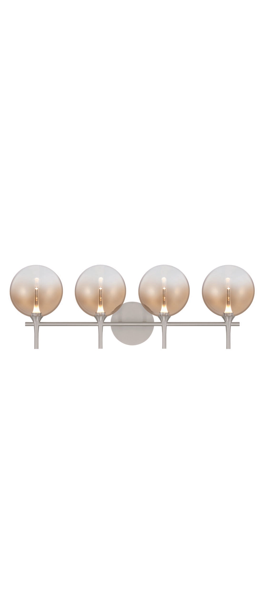 Eurofase Iissa 4-Light LED Vanity, Satin Nickel with Amber Glass, front view