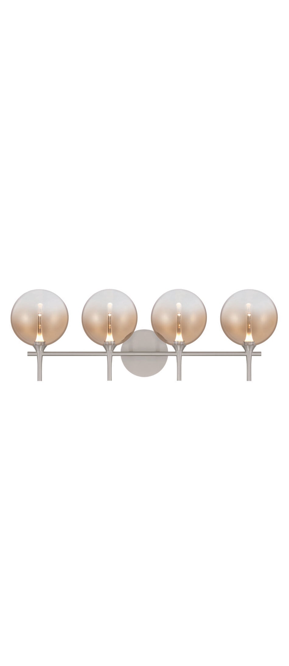 Eurofase Iissa 4-Light LED Vanity, Satin Nickel with Amber Glass, front view