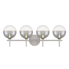 Eurofase Iissa 4-Light LED Vanity, Satin Nickel with Smoked Glass, front view