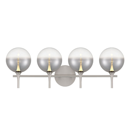 Eurofase Iissa 4-Light LED Vanity, Satin Nickel with Smoked Glass, front view