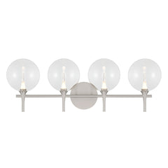 Eurofase Iissa 4-Light LED Vanity, Satin Nickel with Clear Glass, front view