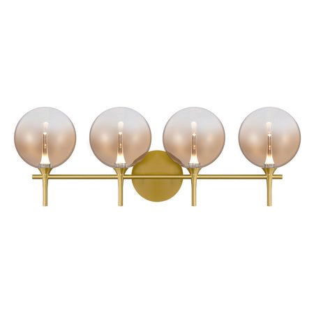 Eurofase Iissa 4-Light LED Vanity, Gold with Amber Glass, front view