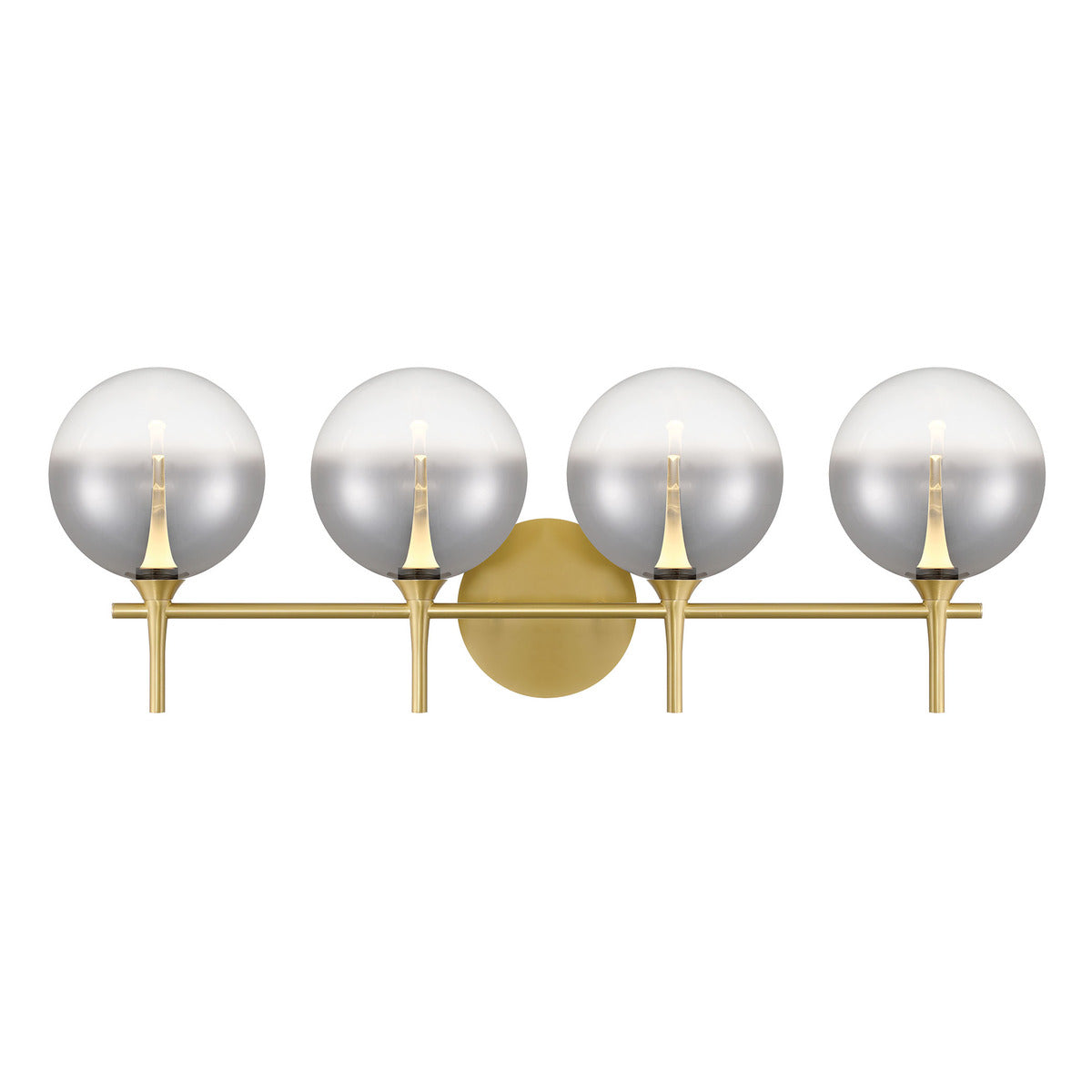 Eurofase Iissa 4-Light LED Vanity, Gold with Smoked Glass, front view