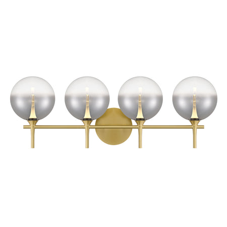 Eurofase Iissa 4-Light LED Vanity, Gold with Smoked Glass, front view