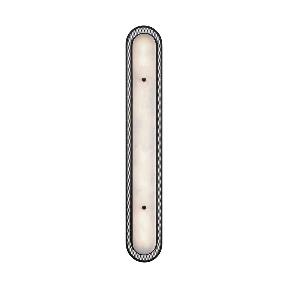 Eurofase Tramore 38" LED Wall Sconce, Matte Black with Alabaster, front view