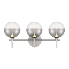 Eurofase Iissa 3-Light LED Vanity, Satin Nickel with Smoked Glass, front view
