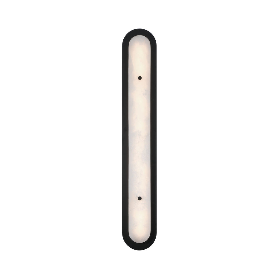Eurofase Tramore 38" LED Outdoor Wall Light, Powder Coat Black with Alabaster, front view