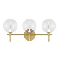 Eurofase Iissa 3-Light LED Vanity, Gold with Clear Glass, front view