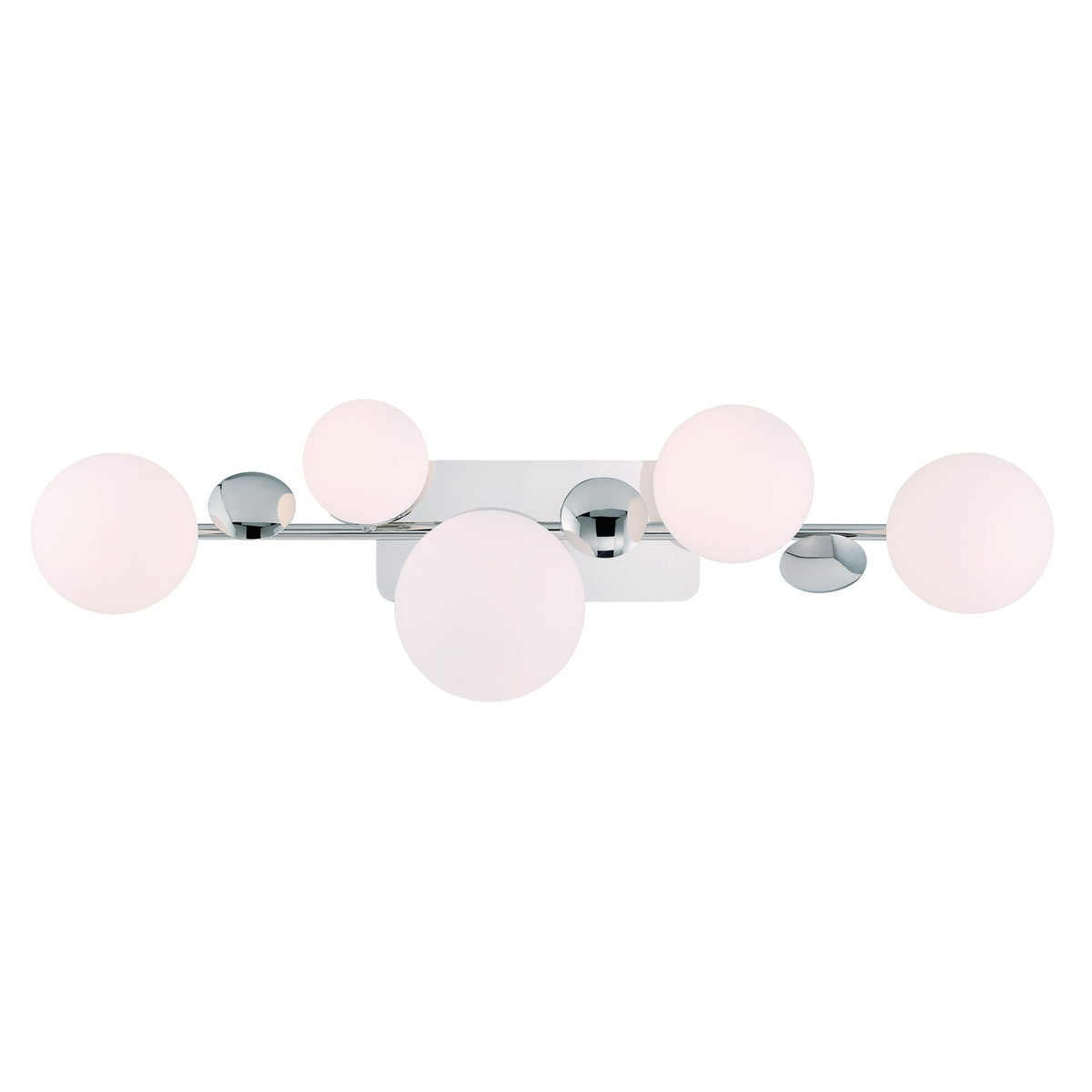Eurofase Vine 5-Light LED Vanity, Polished Nickel with Opal Glass, front view