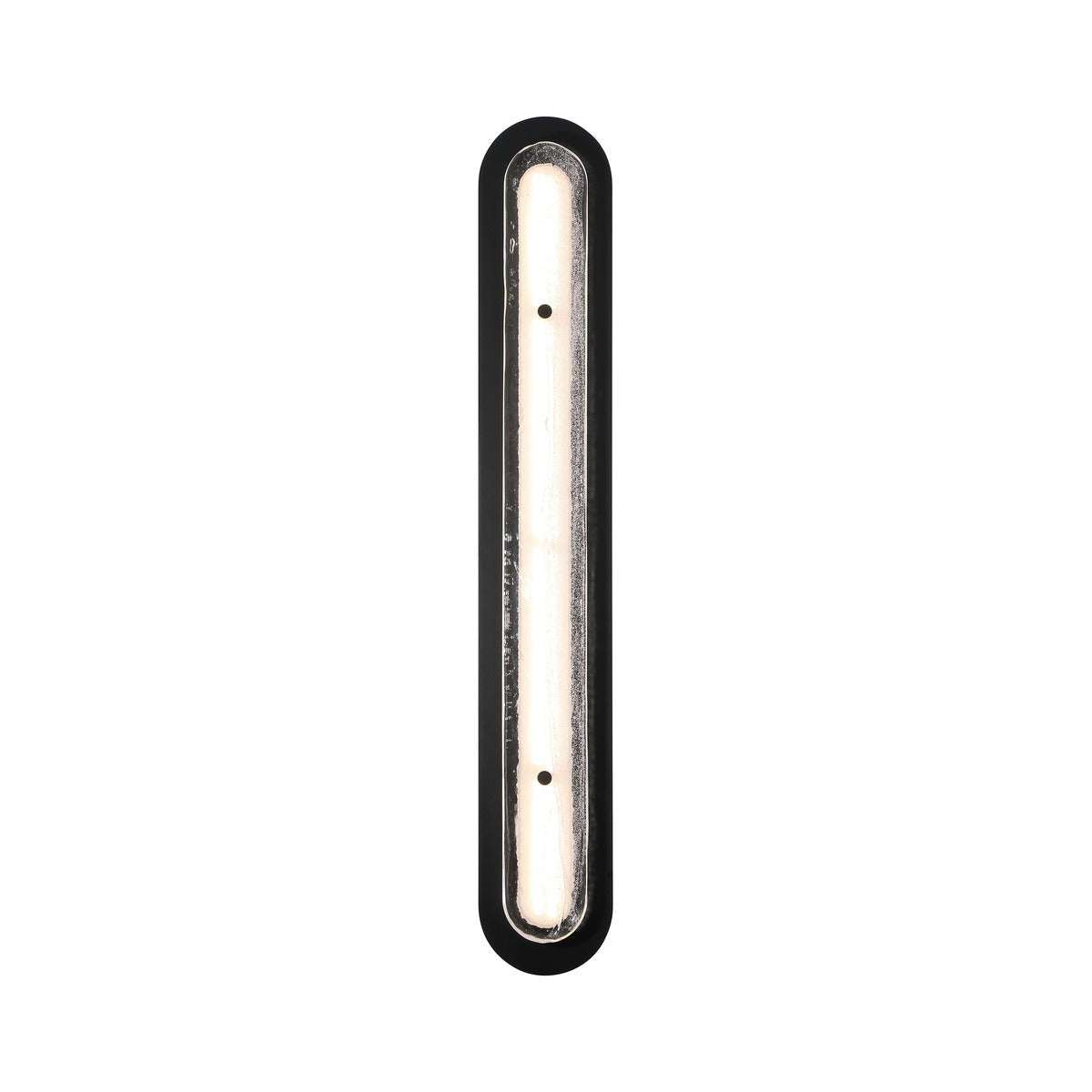 Eurofase Tramore 16" LED Outdoor Wall Light, Powder Coat Black with Silver Glass, front view
