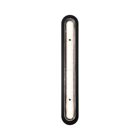 Eurofase Tramore 16" LED Outdoor Wall Light, Powder Coat Black with Silver Glass, front view