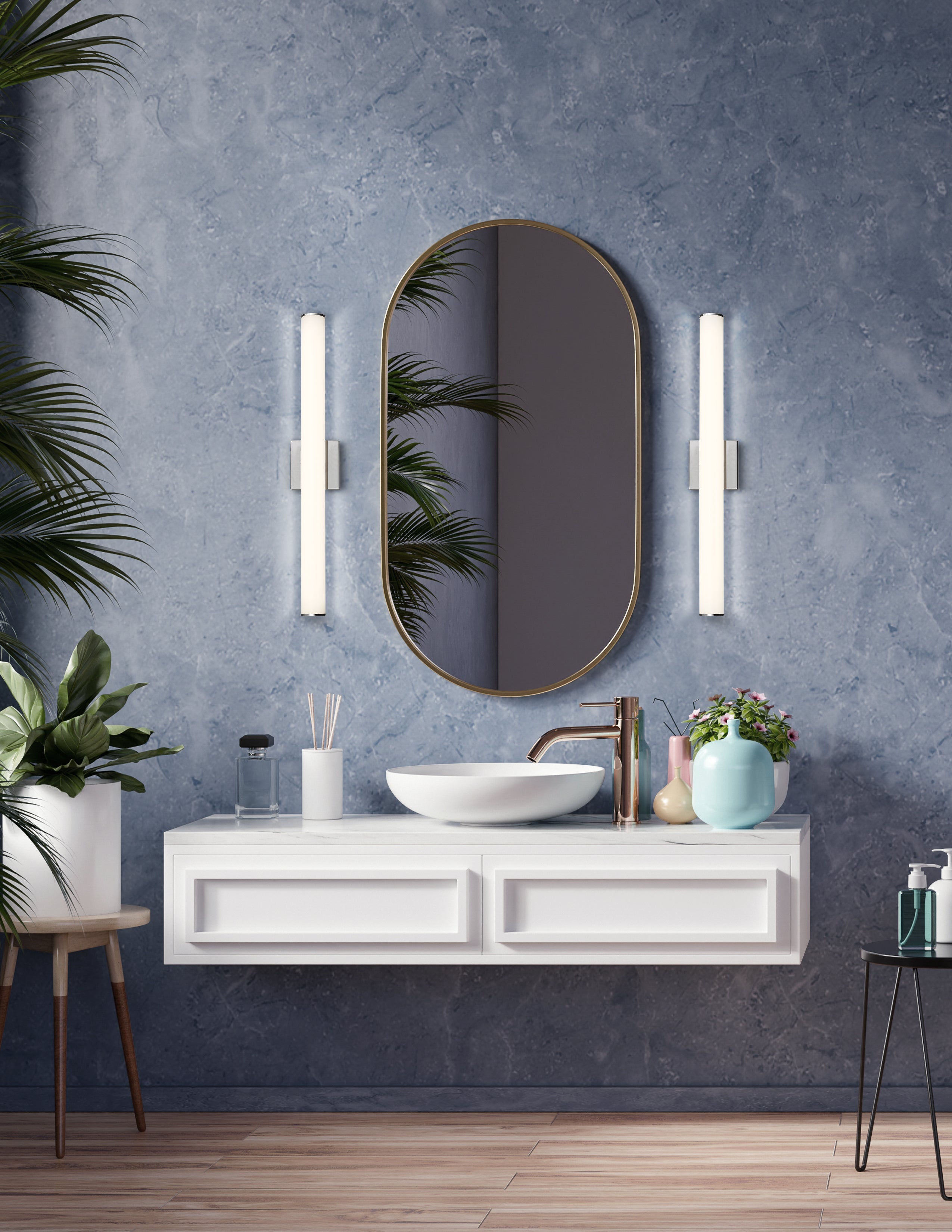 Stepridge 48" Round LED 5CCT Vanity - Maple Electric Supply 