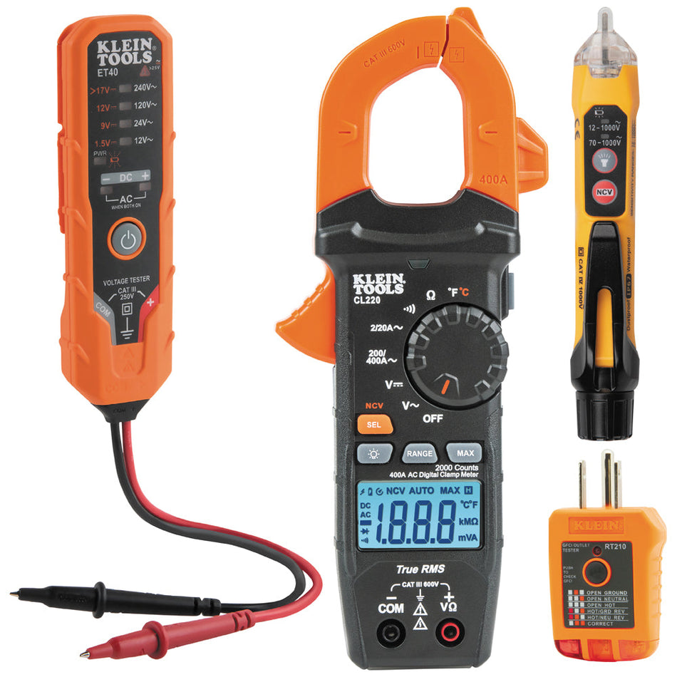 CL220VP Premium Meter Electrical Test Kit, , Klein Tools - Maple Electric Supply 