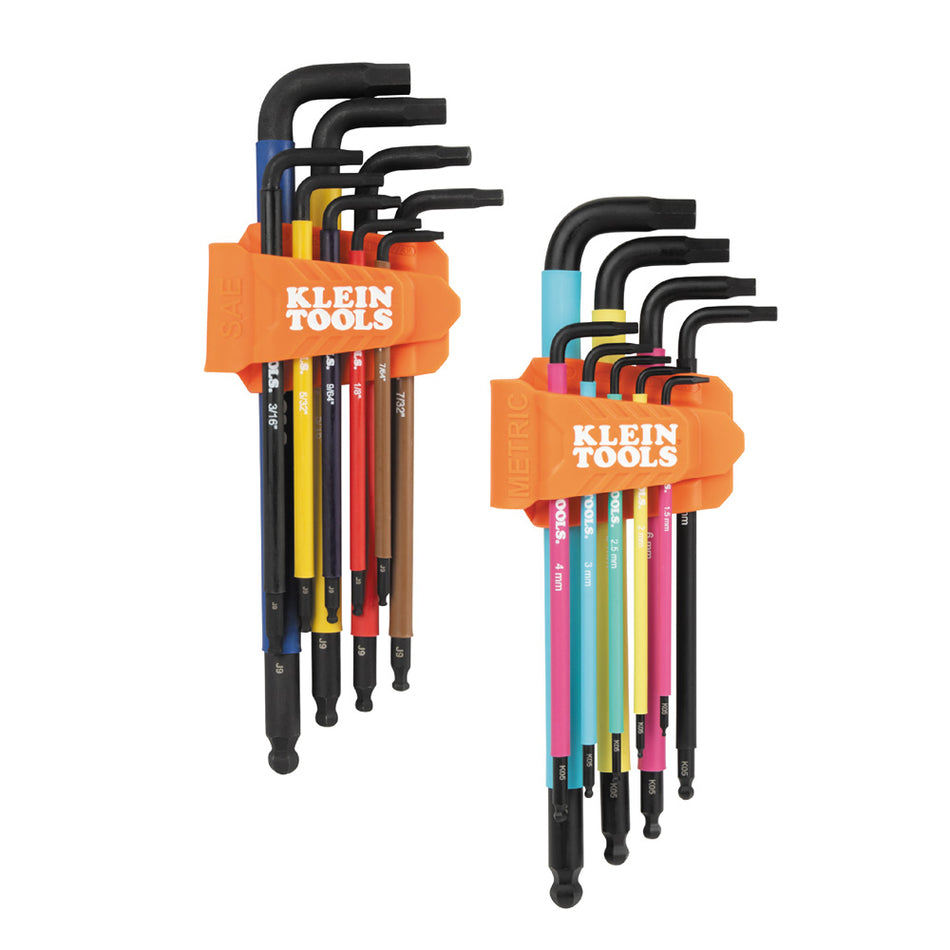 BLS18  Color Coded Hex Key Set, SAE and Metric, 18-Piece