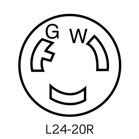 3723 Black Connector - Locking 2-Pole 3-Wire L24 20R 20A 347VAC - Maple Electric Supply 