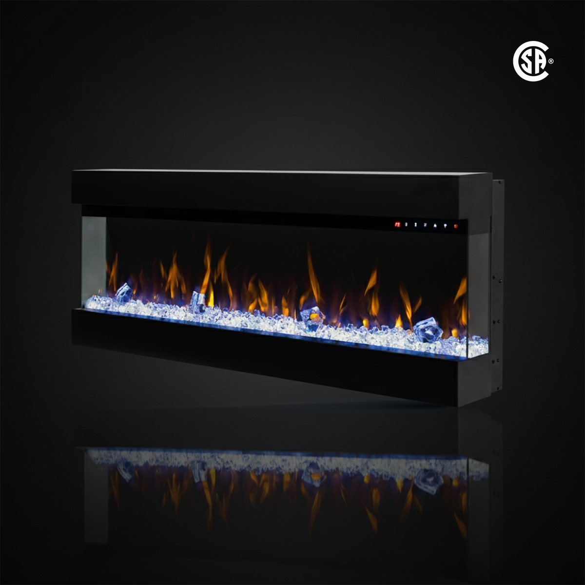 LEDFP-3-43 3-sided LED fireplace front view