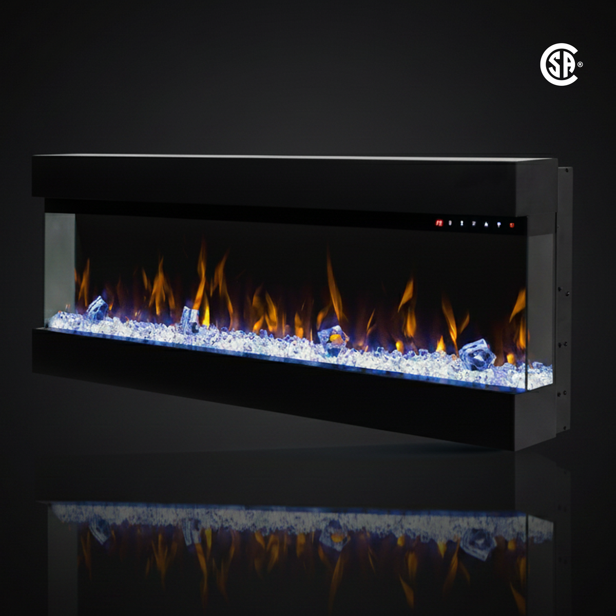 LEDFP-3-60 3-sided LED fireplace front view