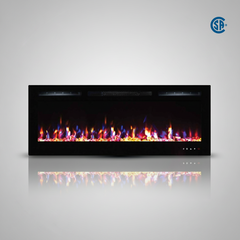 LEDFP-50 50" wall mounted, recessed electric fireplace