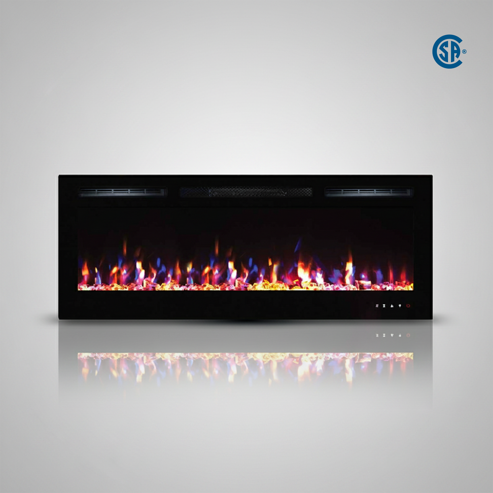 LEDFP-50 50" wall mounted, recessed electric fireplace