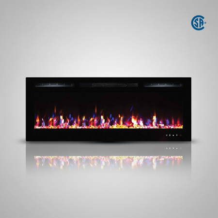 LEDFP-50 50" wall mounted, recessed electric fireplace