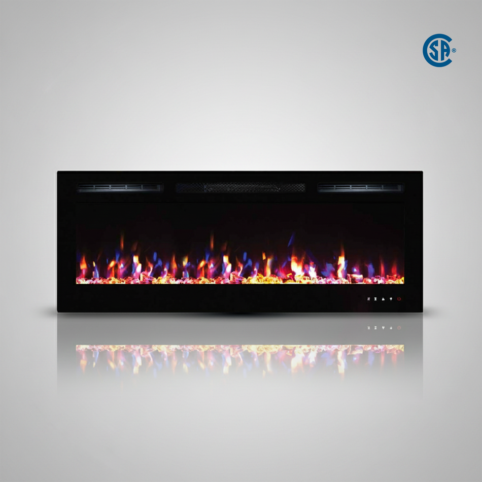 LEDFP-50 50" wall mounted, recessed electric fireplace