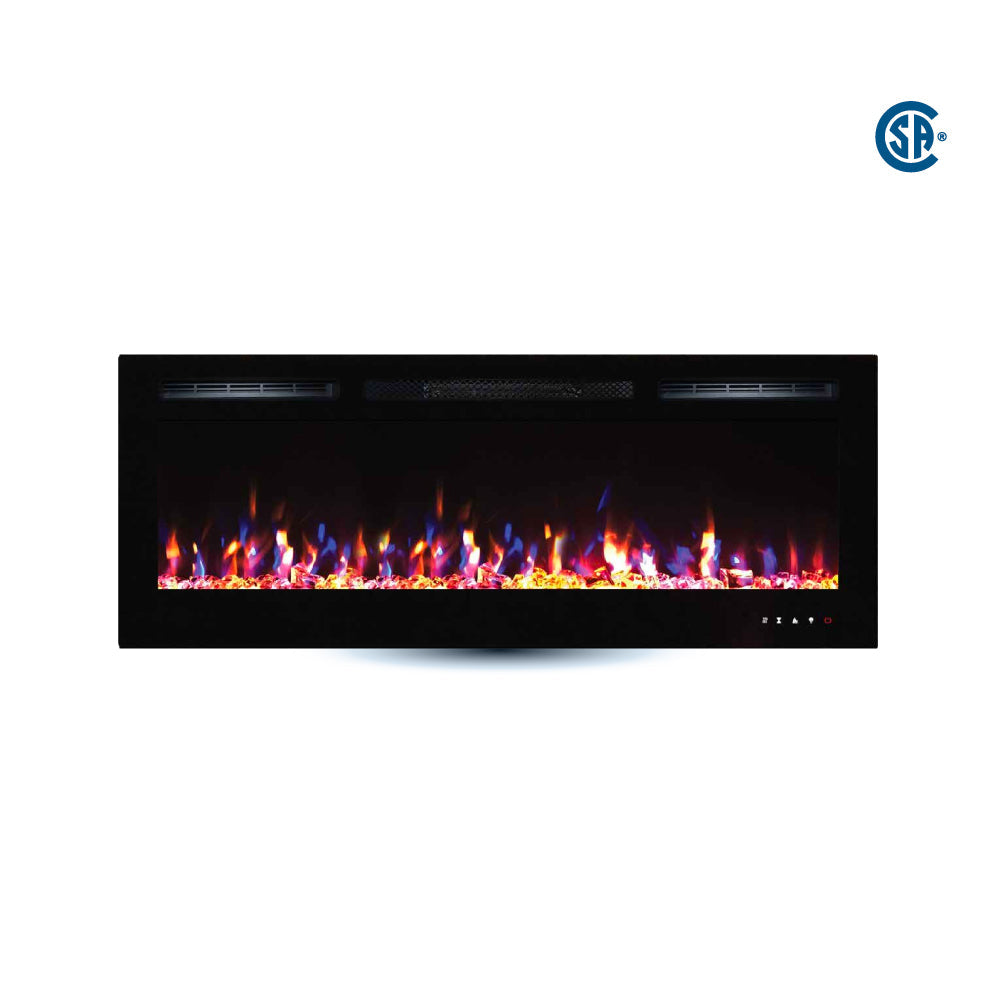 LEDFP-50 50" wall mounted, recessed electric fireplace