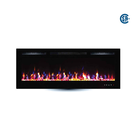 LEDFP-50 50" wall mounted, recessed electric fireplace