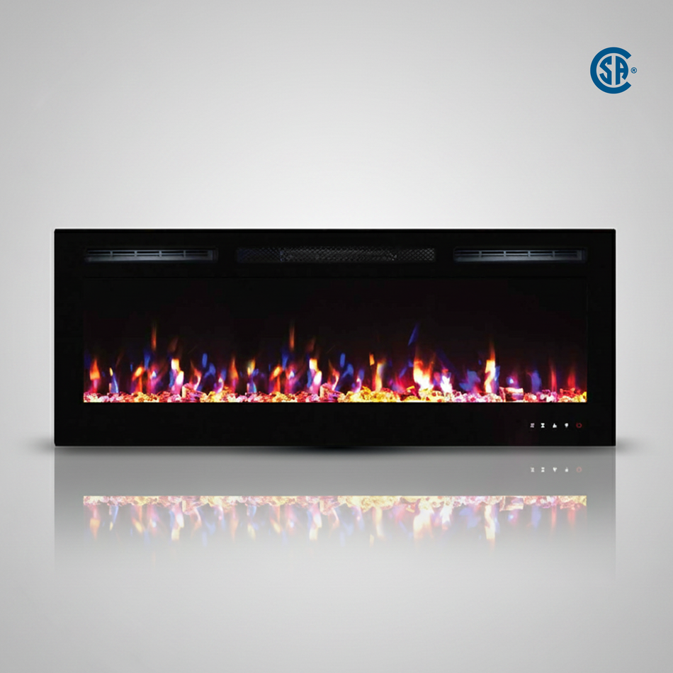 LEDFP-60 60" wall mounted, recessed electric fireplace
