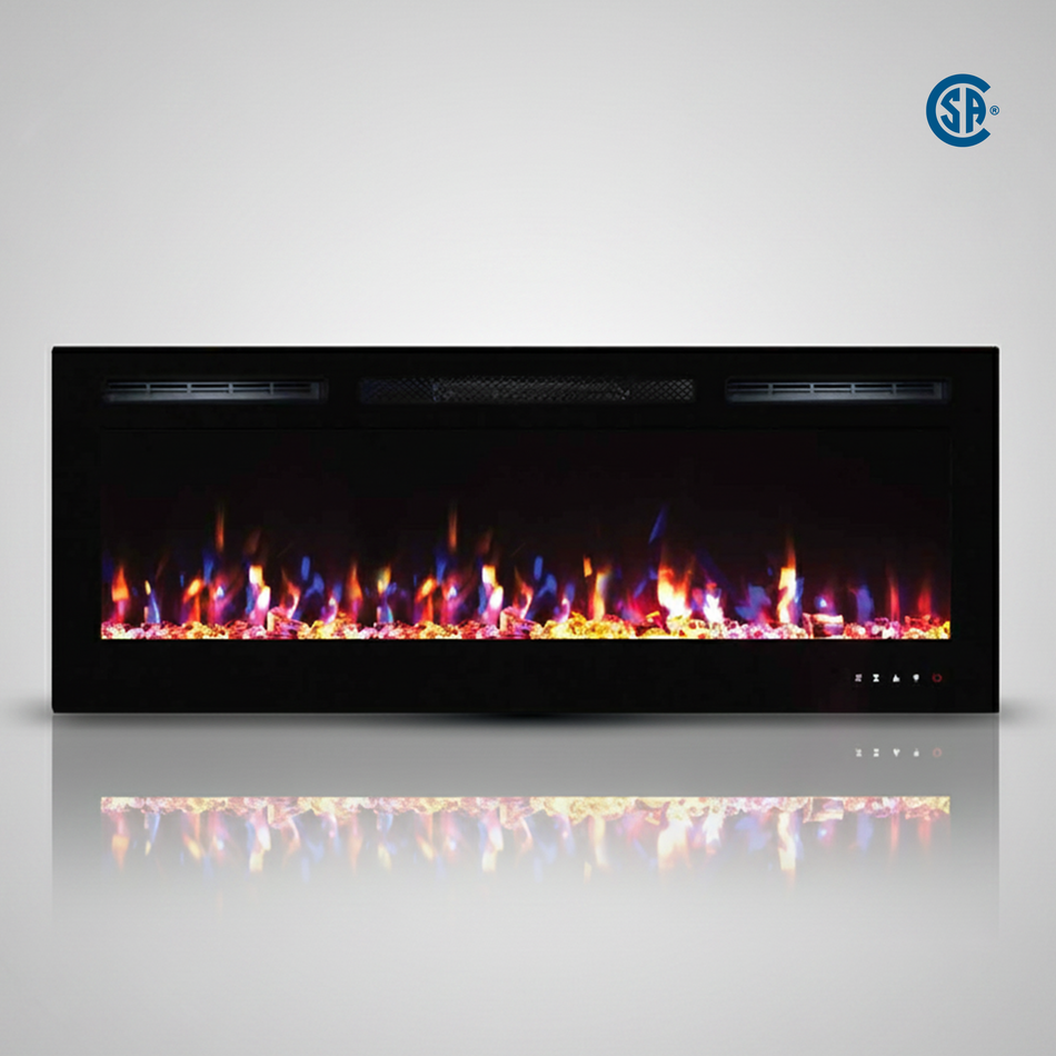 LEDFP-72 72" wall mounted, recessed electric fireplace