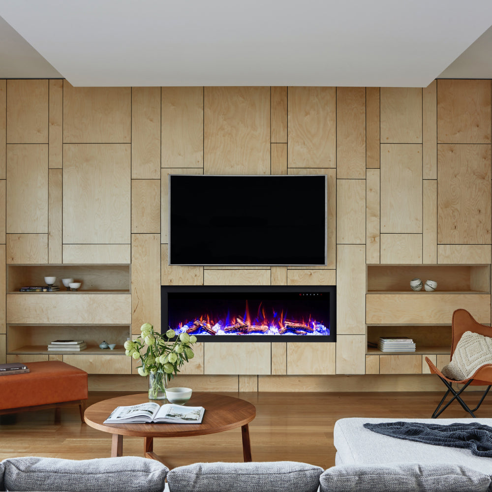 LEDFP-72BIF built-in electric fireplace detail