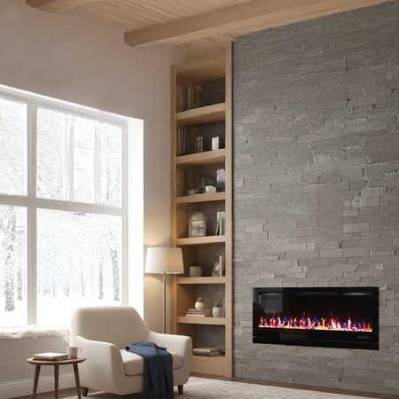LEDFP-60 electric fireplace lifestyle installation