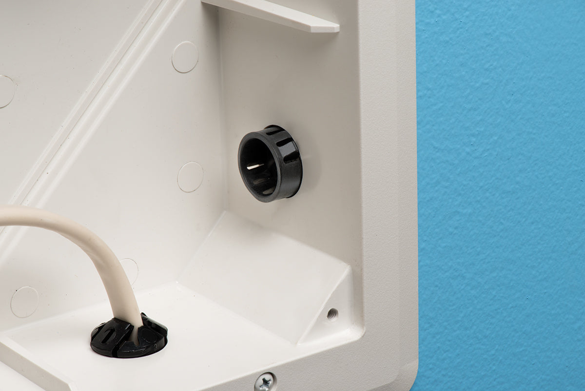 A photo of a , by 1" Pls Knock-Out Seal, Black Non-Metallic, 50-Pack - Arlington - ARLINGTON eCommerce - Maple Electric Supply in Canada