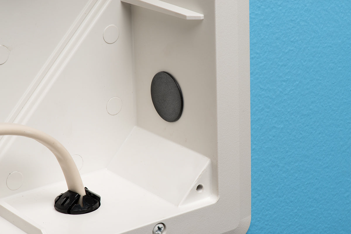 A photo of a , by 1" Pls Knock-Out Seal, Black Non-Metallic, 50-Pack - Arlington - ARLINGTON eCommerce - Maple Electric Supply in Canada