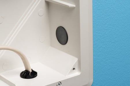 A photo of a , by 1" Pls Knock-Out Seal, Black Non-Metallic, 50-Pack - Arlington - ARLINGTON eCommerce - Maple Electric Supply in Canada